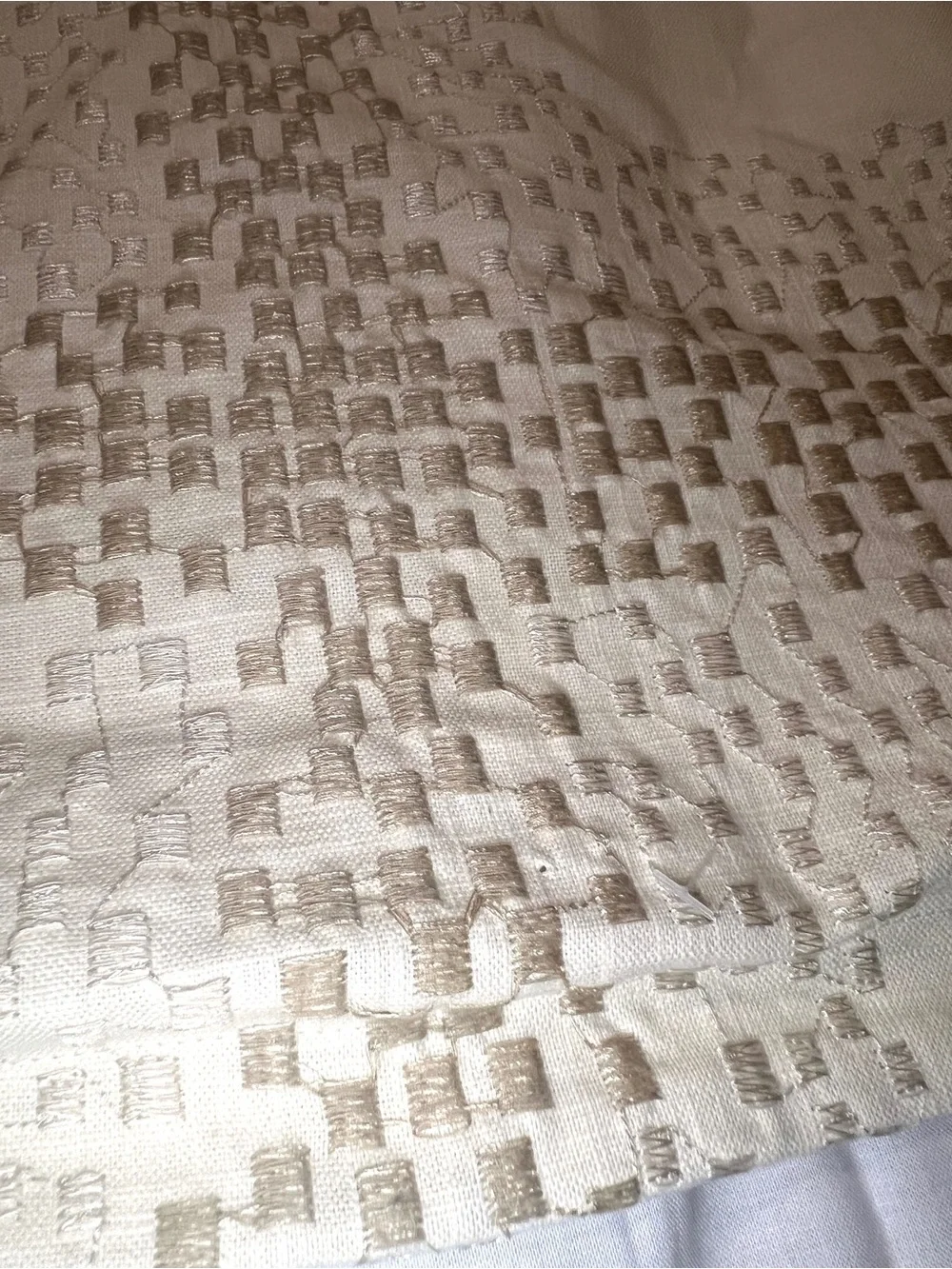 Hotel Collection 100% Cotton Embroidered King + Standard Pillow Shams Beige